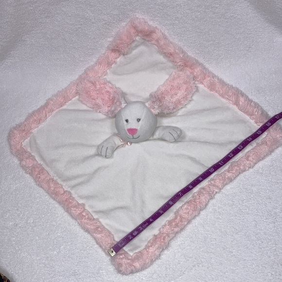 Baby Starters Bunny Rabbit White Pink Plush Trim Security Blanket Lovey - Picture 2 of 4